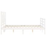 Casa si Gradina - Mobilier - Paturi si accesorii - Paturi - Cadru de pat cu tablie single mic, 140x190 cm, alb, lemn masiv - Infinity.ro