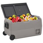 Sport si Outdoor - Camping - Bucatarie de camping - Cutii si genti frigorifice - Lada frigorifica cu roata si maner 50 L, negru si gri, PP & PE - Infinity.ro