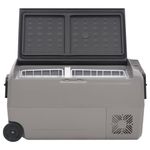 Sport si Outdoor - Camping - Bucatarie de camping - Cutii si genti frigorifice - Lada frigorifica cu roata si maner 50 L, negru si gri, PP & PE - Infinity.ro
