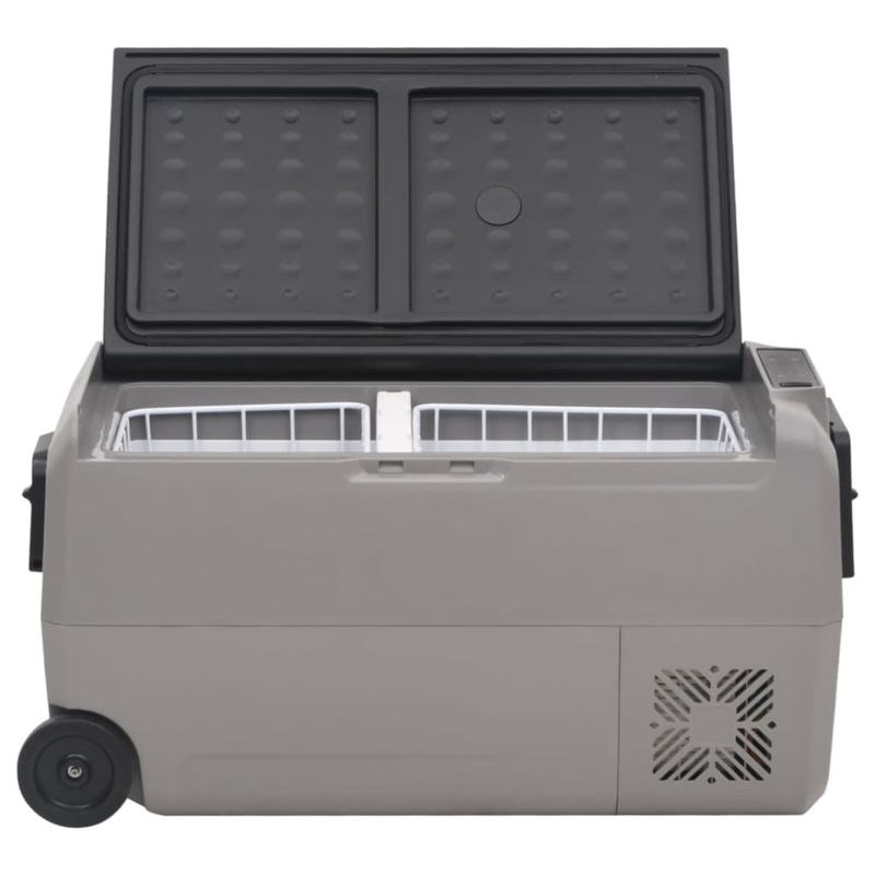 Sport si Outdoor - Camping - Bucatarie de camping - Cutii si genti frigorifice - Lada frigorifica cu roata si maner 50 L, negru si gri, PP & PE - Infinity.ro