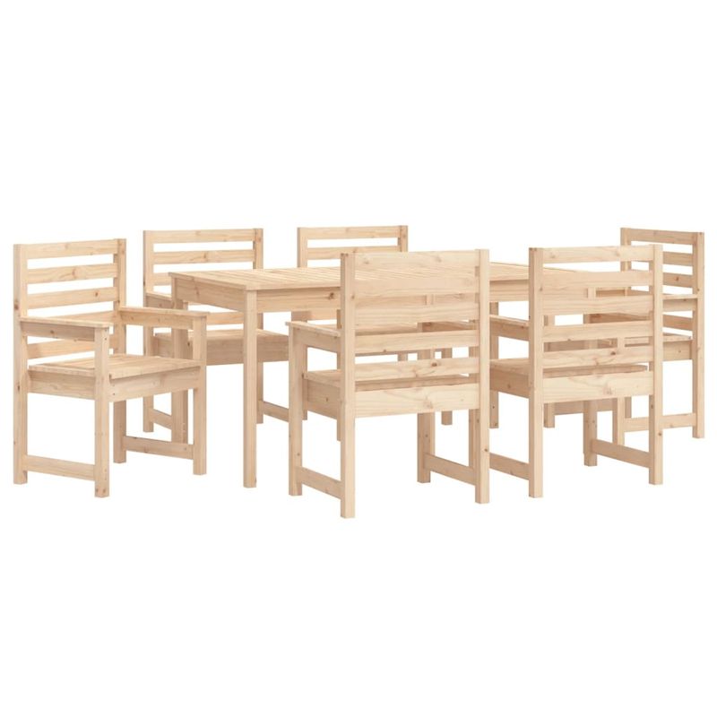 Casa si Gradina - Gradina si terasa - Mobilier exterior - Seturi mobila gradina - Set cu masa de gradina, 7 piese, lemn masiv de pin - Infinity.ro