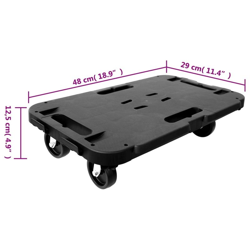 Casa si Gradina - Constructii - Depozitare, transport si protectie - Accesorii echipamente pentru transport si ridicat - Carucior de transport, negru, 300 kg, polipropilena - Infinity.ro