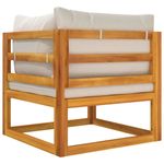 Casa si Gradina - Gradina si terasa - Mobilier exterior - Canapele si fotolii gradina - Canapele colt modulare, 2 piese, cu perne, lemn masiv de acacia, gri deschis, model colț + mijloc - Infinity.ro