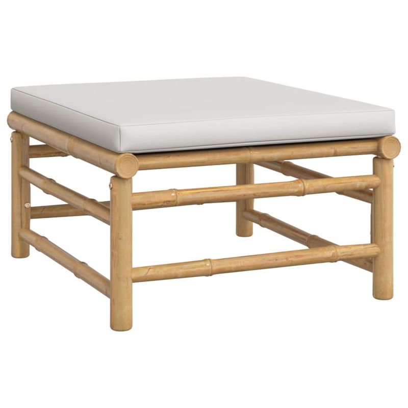 Casa si Gradina - Gradina si terasa - Mobilier exterior - Canapele si fotolii gradina - Set mobilier de gradina cu perne gri deschis, 3 piese, bambus - Infinity.ro