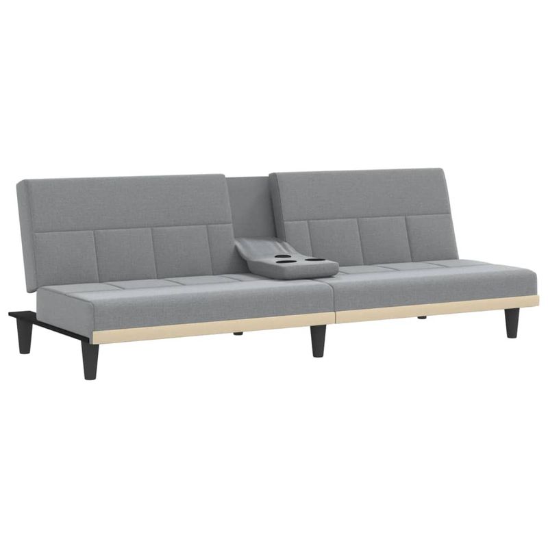 Casa si Gradina - Mobilier - Canapele si coltare - Canapele - Canapea extensibila cu suporturi de pahar, gri deschis, textil - Infinity.ro