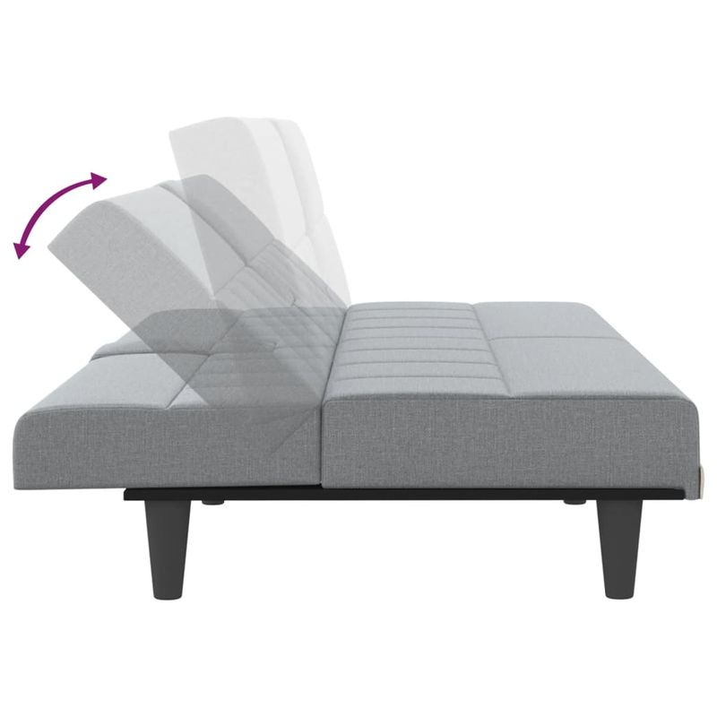 Casa si Gradina - Mobilier - Canapele si coltare - Canapele - Canapea extensibila cu suporturi de pahar, gri deschis, textil - Infinity.ro