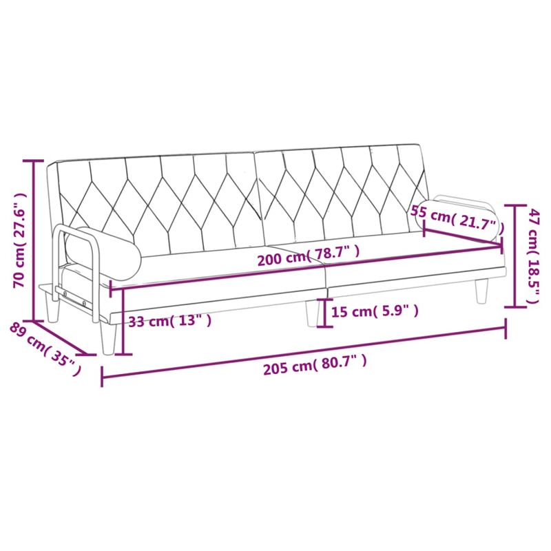Casa si Gradina - Mobilier - Canapele si coltare - Canapele - Canapea extensibila cu cotiere, crem, material textil - Infinity.ro