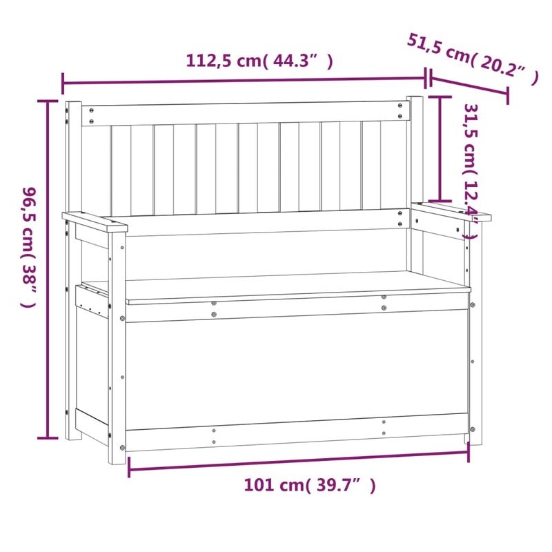 Casa si Gradina - Mobilier - Canapele si coltare - Banchete - Banca, 112,5x51,5x96,5 cm, lemn masiv de pin - Infinity.ro