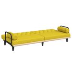 Casa si Gradina - Mobilier - Canapele si coltare - Canapele - Canapea extensibila cu cotiere, galben deschis, textil - Infinity.ro