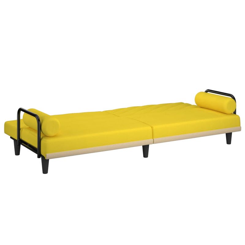 Casa si Gradina - Mobilier - Canapele si coltare - Canapele - Canapea extensibila cu cotiere, galben deschis, textil - Infinity.ro