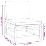Casa si Gradina - Gradina si terasa - Mobilier exterior - Canapele si fotolii gradina - Set mobilier de gradina cu perne gri deschis, 3 piese, bambus - Infinity.ro