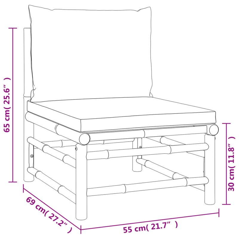 Casa si Gradina - Gradina si terasa - Mobilier exterior - Canapele si fotolii gradina - Set mobilier de gradina cu perne gri deschis, 3 piese, bambus - Infinity.ro