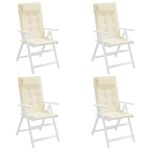 Casa si Gradina - Textile si covoare - Perne si pilote - Perne decorative - Perne scaun cu spatar inalt , 4 buc, crem, tesatura Oxford - Infinity.ro