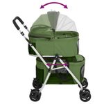Petshop - Accesorii petshop - Culcusuri si custi - Genti si articole transport - Carucior pliabil caini 2 niveluri verde 83x48x97 cm textil - Infinity.ro