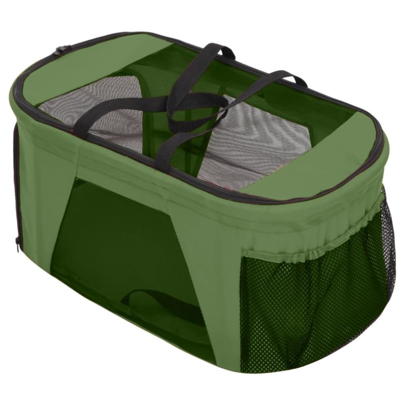 Petshop - Accesorii petshop - Culcusuri si custi - Genti si articole transport - Carucior pliabil caini 2 niveluri verde 83x48x97 cm textil - Infinity.ro