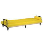 Casa si Gradina - Mobilier - Canapele si coltare - Canapele - Canapea extensibila cu cotiere, galben deschis, textil - Infinity.ro