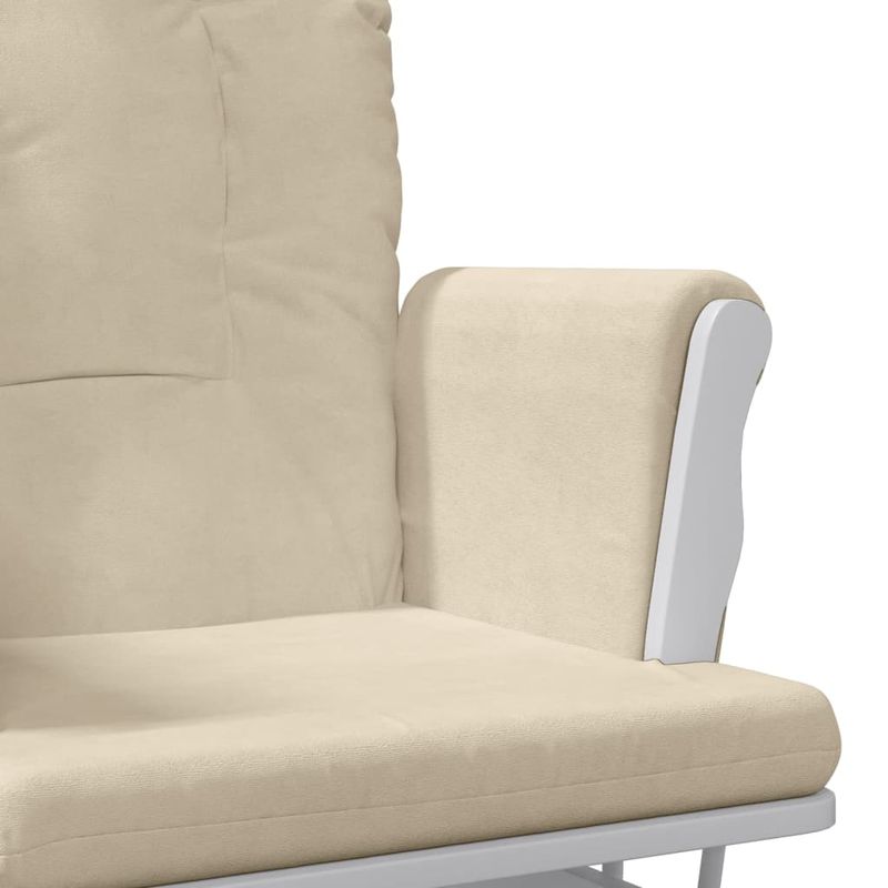 Casa si Gradina - Gradina si terasa - Balansoare si hamace - Balansoare - Scaun glisant cu taburet, alb crem, material textil - Infinity.ro