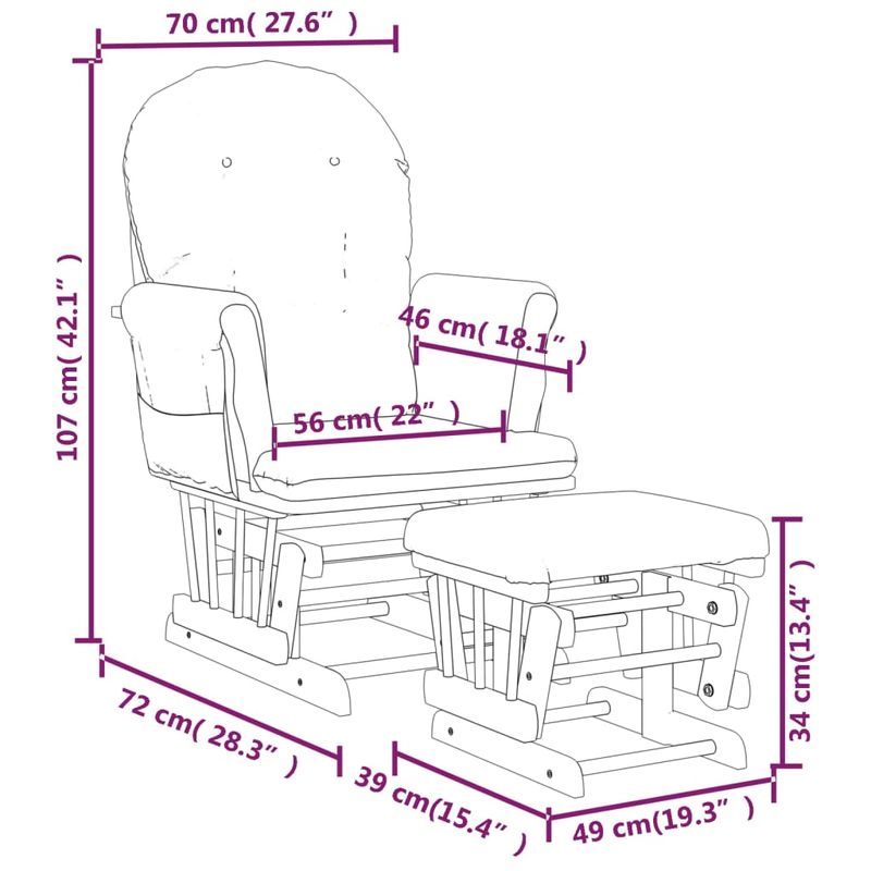 Casa si Gradina - Gradina si terasa - Balansoare si hamace - Balansoare - Scaun glisant cu taburet, alb crem, material textil - Infinity.ro