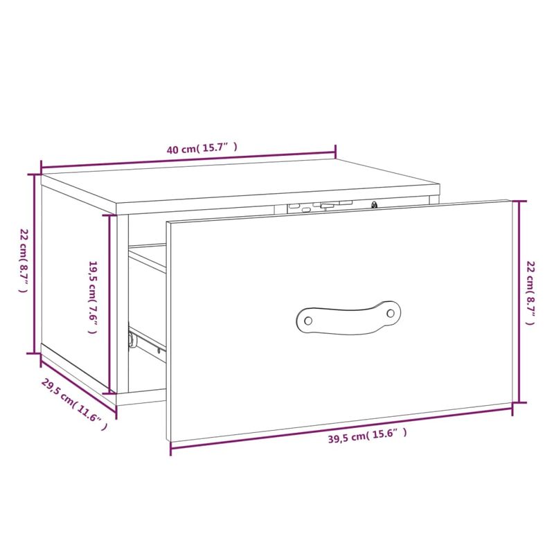 Casa si Gradina - Mobilier - Comode si corpuri - Noptiere - Noptiera de perete, maro miere, 40x29,5x22 cm - Infinity.ro
