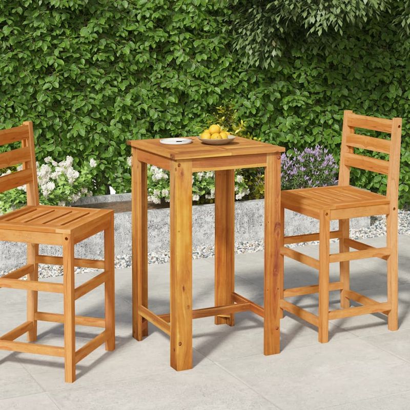 Casa si Gradina - Gradina si terasa - Mobilier exterior - Mese gradina - Masa de bar de gradina, 60 x 60 x 105 cm, lemn masiv de acacia - Infinity.ro