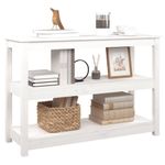 Casa si Gradina - Mobilier - Comode si corpuri - Console - Masa consola, alb, 110x40x74 cm, lemn masiv de pin - Infinity.ro
