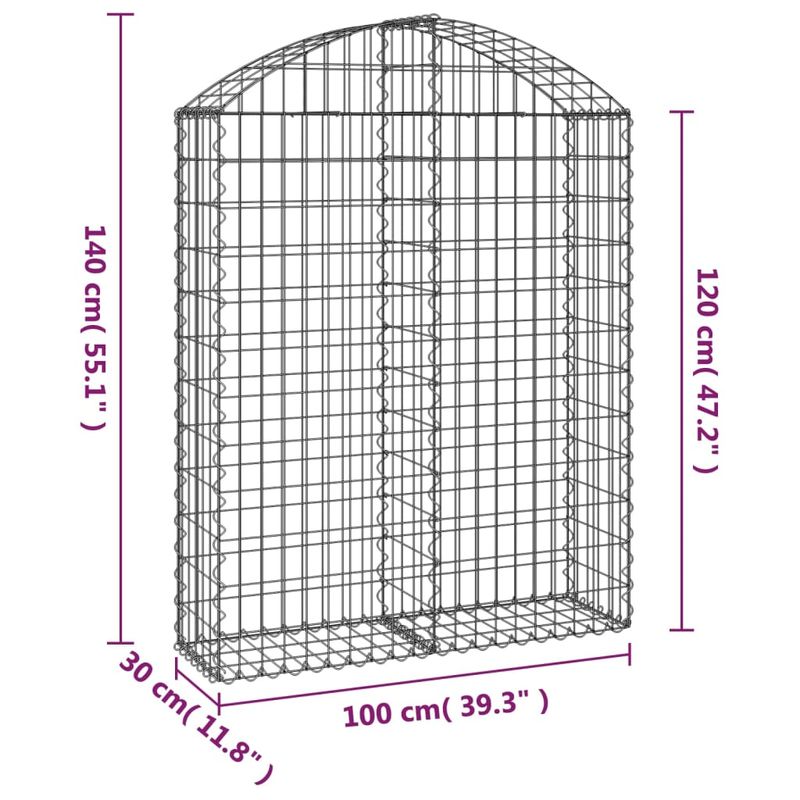 Casa si Gradina - Gradinarit si plante - Plante si ghivece - Ghivece si suporturi - Cos gabion arcuit, 100x30x120/140 cm, fier galvanizat - Infinity.ro