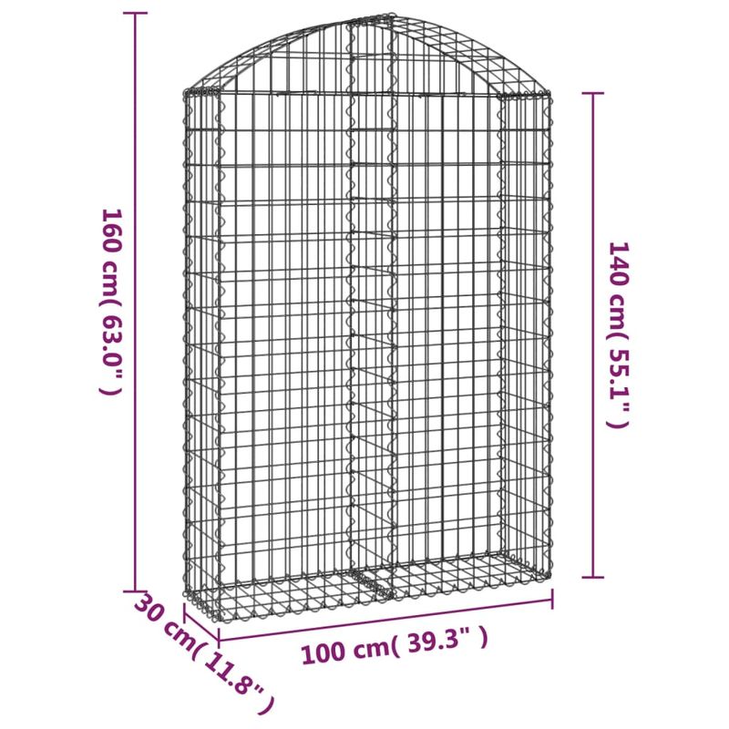 Cos gabion arcuit, 100x30x40/60 cm, fier galvanizat - Marketplace ...