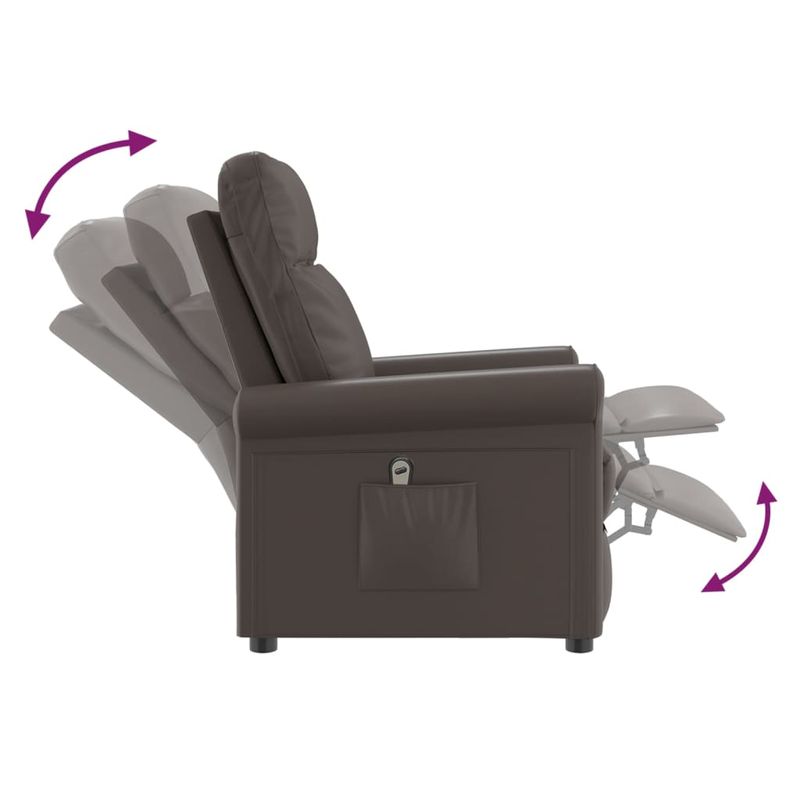 Casa si Gradina - Mobilier - Scaune si fotolii - Fotolii - Fotoliu rabatabil electric, maro, piele ecologica - Infinity.ro