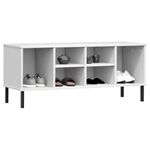 Casa si Gradina - Mobilier - Organizare si depozitare - Organizator incaltaminte - Pantofar cu picioare metalice „OSLO” alb 106x35x45 cm lemn - Infinity.ro