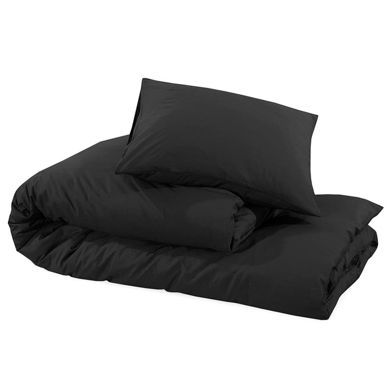 Casa si Gradina - Textile si covoare - Lenjerii de pat - Huse pilote - Set cu husa de pilota, negru, 225x220 cm, microfibra - Infinity.ro
