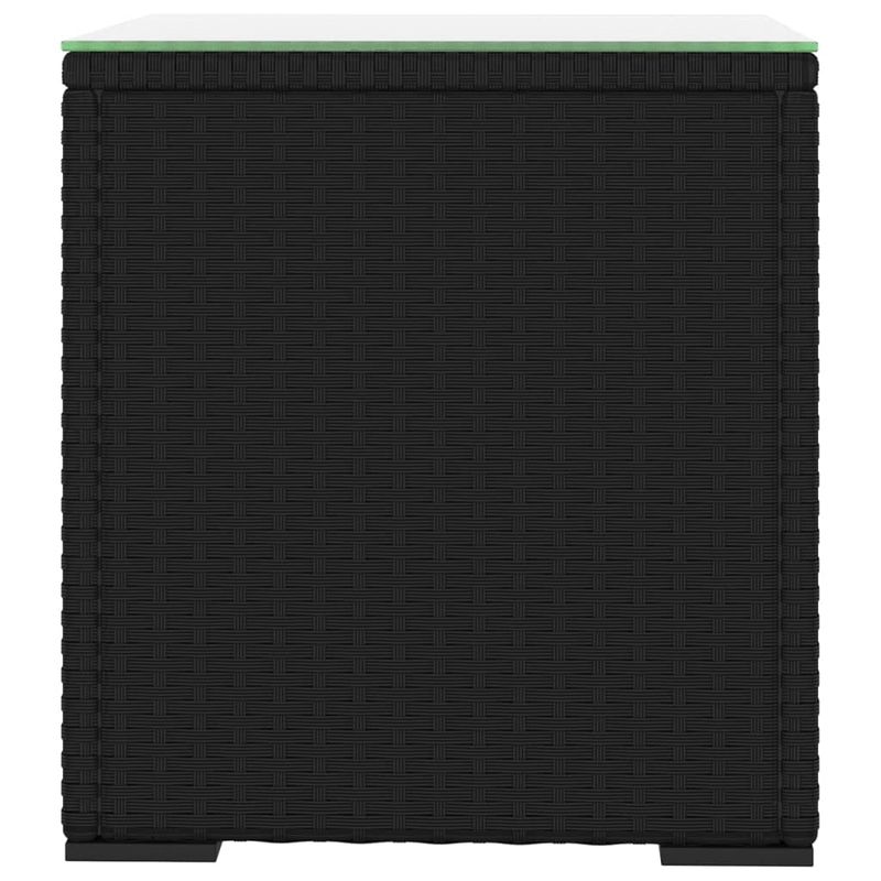 Casa si Gradina - Mobilier - Mese si birouri - Mese living - Masa laterala, negru, 40x37x40,5 cm poliratan/sticla securizata - Infinity.ro