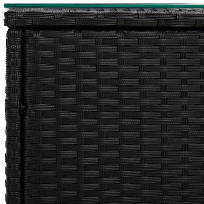 Casa si Gradina - Mobilier - Mese si birouri - Mese living - Masa laterala, negru, 40x37x40,5 cm poliratan/sticla securizata - Infinity.ro