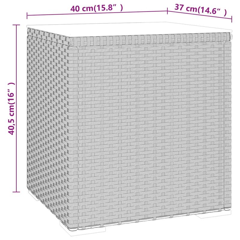 Casa si Gradina - Mobilier - Mese si birouri - Mese living - Masa laterala, negru, 40x37x40,5 cm poliratan/sticla securizata - Infinity.ro