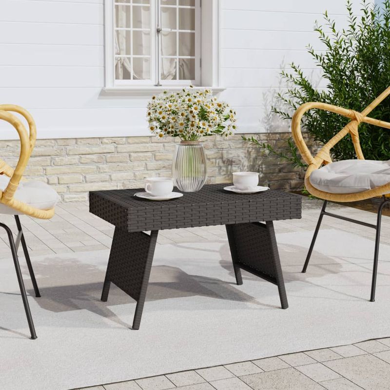 Casa si Gradina - Mobilier - Mese si birouri - Mese living - Masa laterala plianta, negru, 60x40x38 cm, poliratan - Infinity.ro