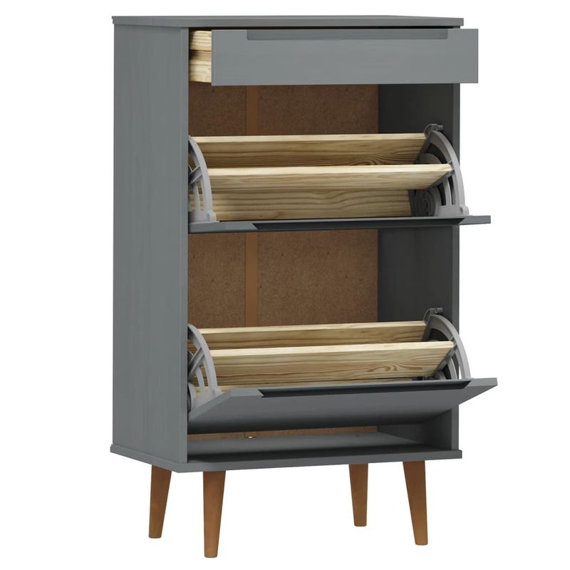 Casa si Gradina - Mobilier - Organizare si depozitare - Organizator incaltaminte - Pantofar "MOLDE", gri, 59,5x35x103 cm, lemn masiv de pin - Infinity.ro