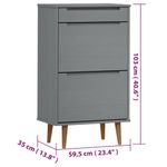 Casa si Gradina - Mobilier - Organizare si depozitare - Organizator incaltaminte - Pantofar "MOLDE", gri, 59,5x35x103 cm, lemn masiv de pin - Infinity.ro
