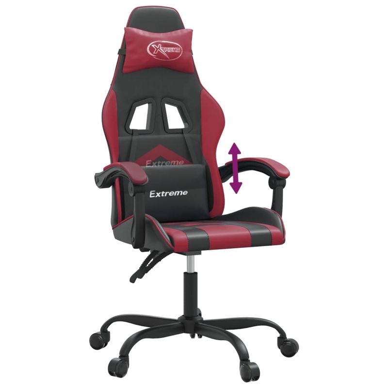 PC, gaming si accesorii - Gaming - Accesorii gaming - Scaune gaming - Scaun de jocuri, negru si rosu vin, piele ecologica - Infinity.ro