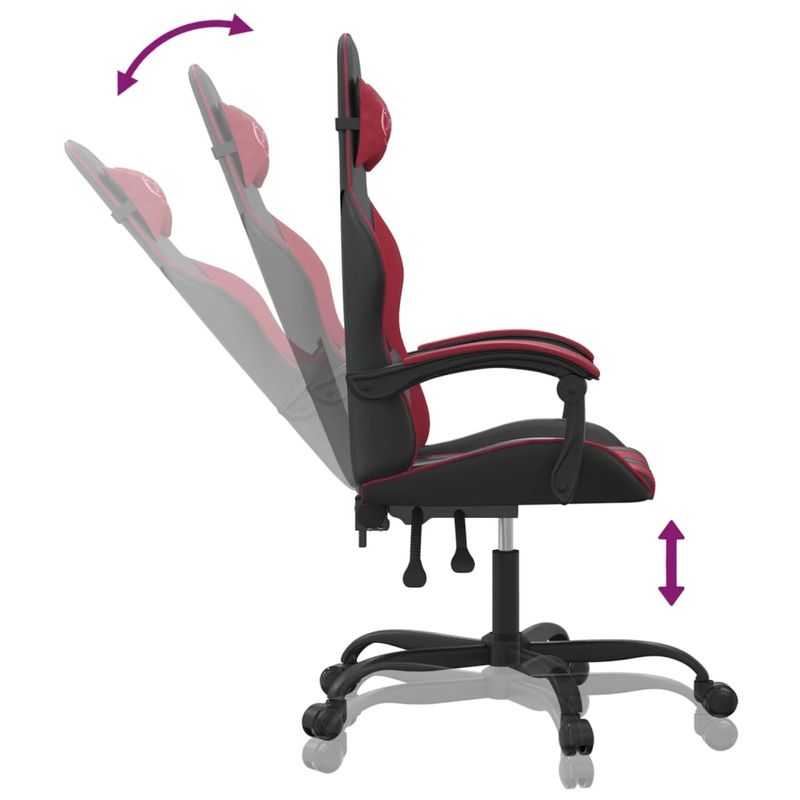 PC, gaming si accesorii - Gaming - Accesorii gaming - Scaune gaming - Scaun de jocuri, negru si rosu vin, piele ecologica - Infinity.ro
