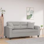 Casa si Gradina - Mobilier - Canapele si coltare - Canapele - Canapea cu 2 locuri perne&pernute gri deschis 140 cm microfibra - Infinity.ro
