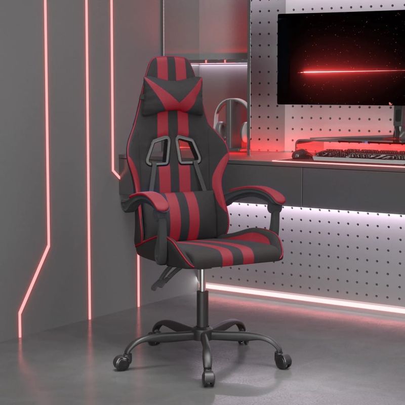PC, gaming si accesorii - Gaming - Accesorii gaming - Scaune gaming - Scaun de jocuri, negru si rosu vin, piele ecologica - Infinity.ro