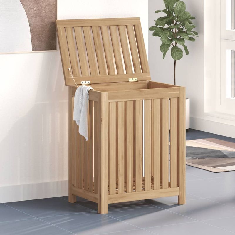 Market - Spalare si intretinere rufe - Uscatoare de rufe si accesorii - Cos de rufe, 50x35x60 cm, lemn masiv de tec - Infinity.ro