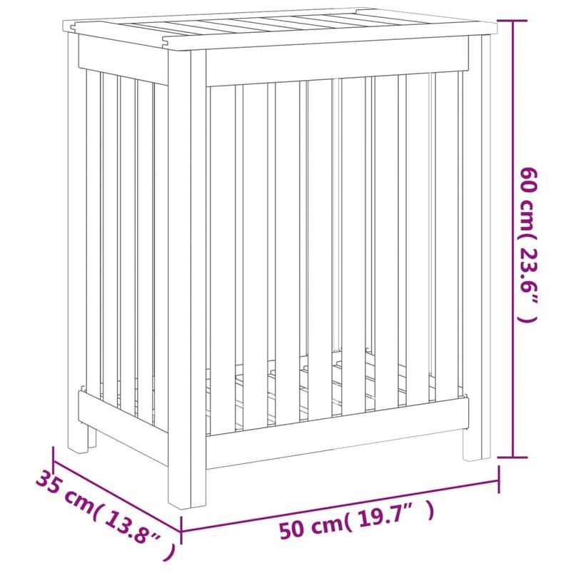 Market - Spalare si intretinere rufe - Uscatoare de rufe si accesorii - Cos de rufe, 50x35x60 cm, lemn masiv de tec - Infinity.ro
