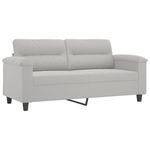 Casa si Gradina - Mobilier - Canapele si coltare - Canapele - Canapea cu 2 locuri perne&pernute gri deschis 140 cm microfibra - Infinity.ro