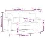 Casa si Gradina - Mobilier - Canapele si coltare - Canapele - Canapea cu 2 locuri perne&pernute gri deschis 140 cm microfibra - Infinity.ro