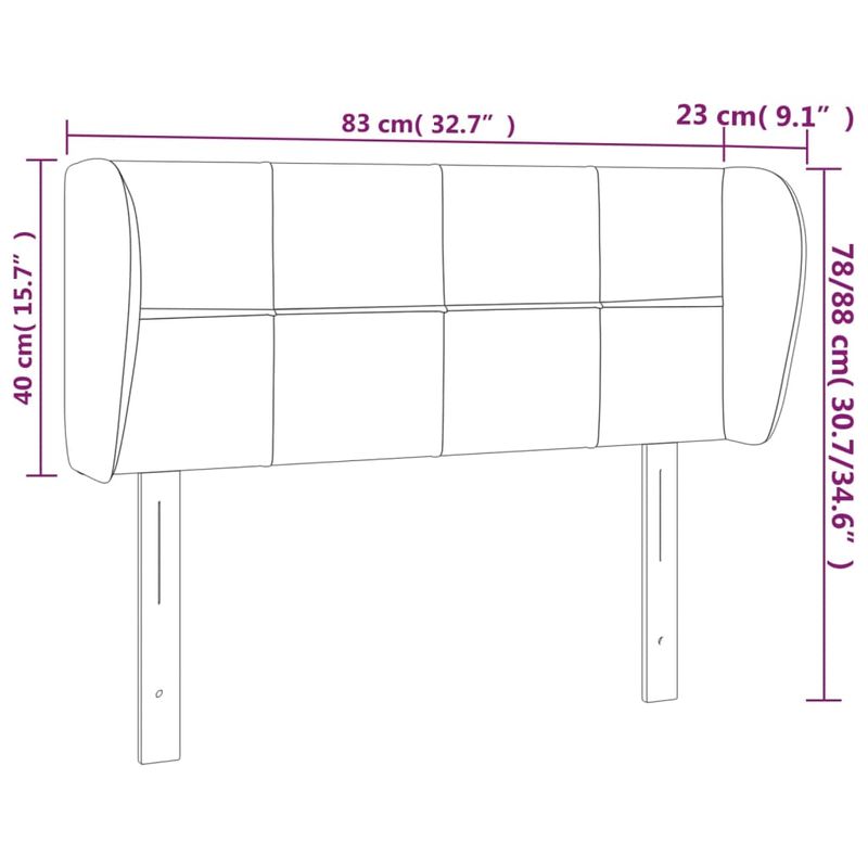 Casa si Gradina - Mobilier - Paturi si accesorii - Accesorii paturi - Tablie de pat cu aripioare roz 83x23x78/88 cm catifea - Infinity.ro