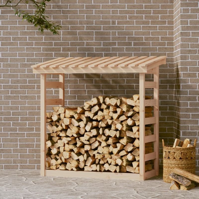 Casa si Gradina - Termice - Sobe, Seminee si accesorii - Accesorii seminee si sobe - Rastel pentru lemne de foc, 108x64,5x110 cm, lemn masiv pin - Infinity.ro