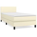 Casa si Gradina - Mobilier - Paturi si accesorii - Paturi - Pat continental cu saltea, crem, 80x200 cm, piele ecologica - Infinity.ro