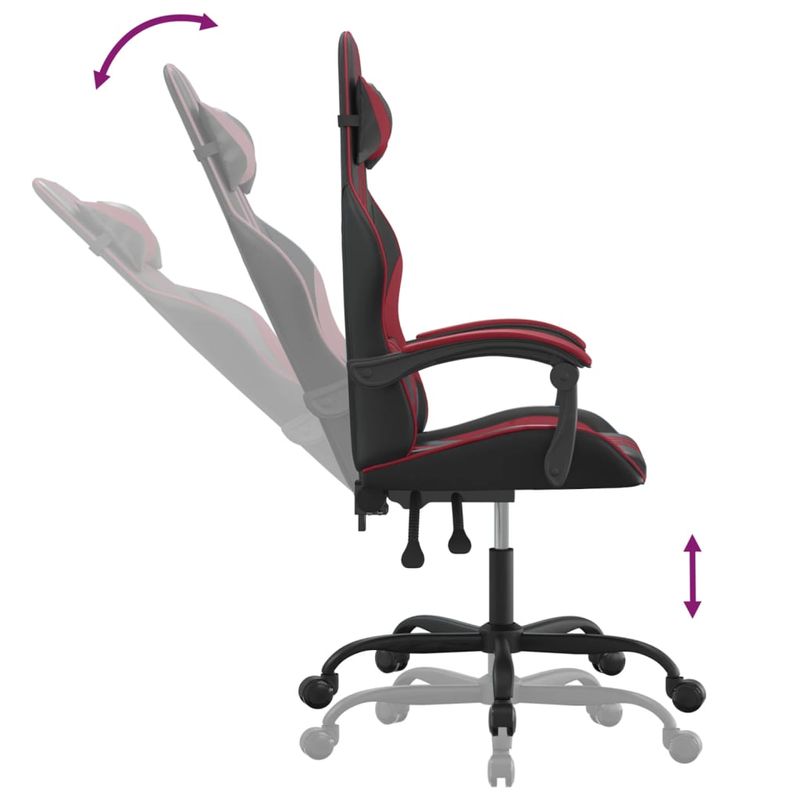 PC, gaming si accesorii - Gaming - Accesorii gaming - Scaune gaming - Scaun de jocuri, negru si rosu vin, piele ecologica - Infinity.ro