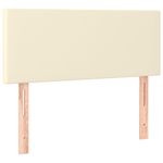 Casa si Gradina - Mobilier - Paturi si accesorii - Paturi - Pat continental cu saltea, crem, 80x200 cm, piele ecologica - Infinity.ro