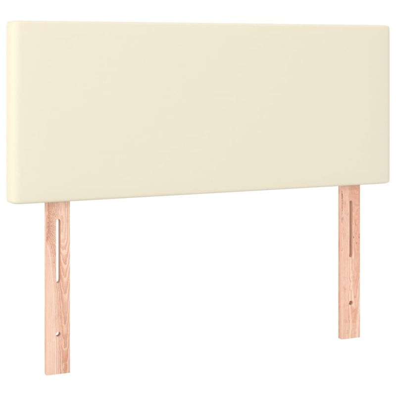 Casa si Gradina - Mobilier - Paturi si accesorii - Paturi - Pat continental cu saltea, crem, 80x200 cm, piele ecologica - Infinity.ro
